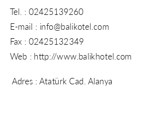 Balk Hotel iletiim bilgileri